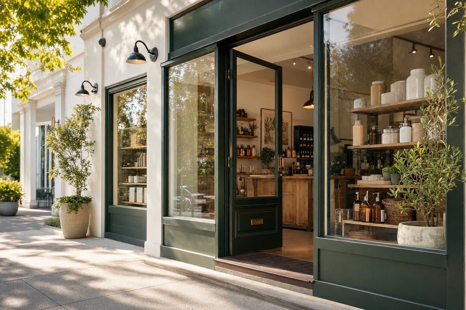 Owner standing outside an independent neighborhood business